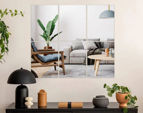 Set oglinzi acrilice  model dreptunghi 10x 15 cm, argintiu, oglinda acrilica perete mare decortiva dedeman dormitor rama ikea baie dedeman jysk  emag pret ieftin  mobexpert moderne ieftine leroy merlin autocolant  dreptunghi [9]