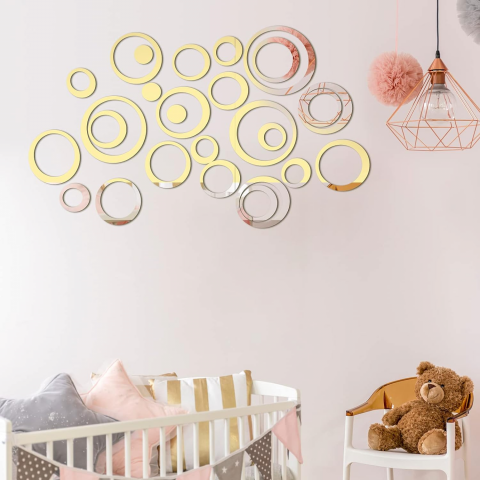oglinda deorativa cercuri auriu negru 24 piese oglinda decorativa acrilica dedeman ikea jumbo oglinda decorativa pvc design interior obiecte sau mobila [7]