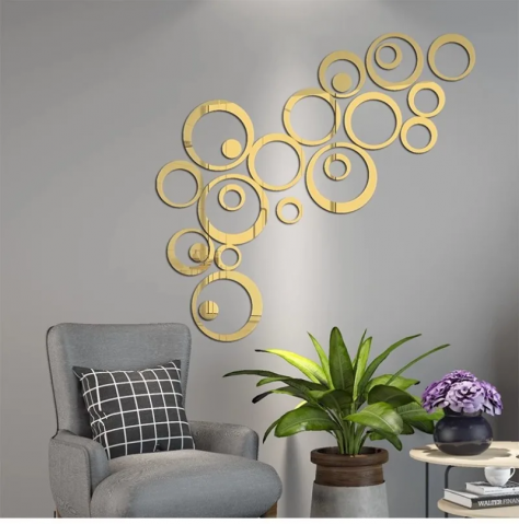 oglinda deorativa cercuri auriu negru 24 piese oglinda decorativa acrilica dedeman ikea jumbo oglinda decorativa pvc design interior obiecte sau mobila [9]
