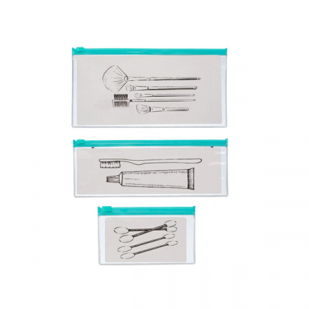 Organizare si Depozitare Casa - Set 3 Gentute Organizatoare pentru Voiaj din Nylon cu Sistem de Inchidere Reutilizabile