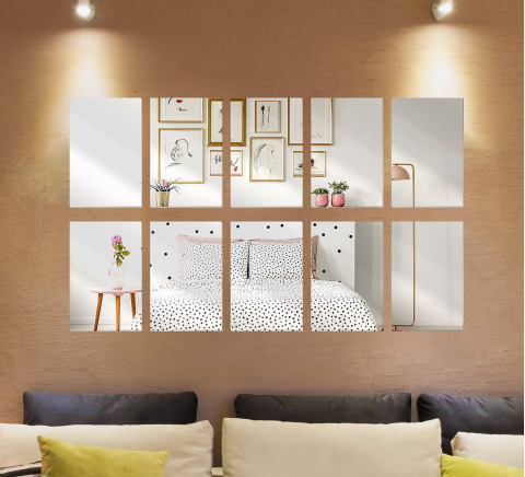 Set oglinzi acrilice  model dreptunghi 10x 15 cm, argintiu, oglinda acrilica perete mare decortiva dedeman dormitor rama ikea baie dedeman jysk  emag pret ieftin  mobexpert moderne ieftine leroy merlin autocolant  dreptunghi [5]