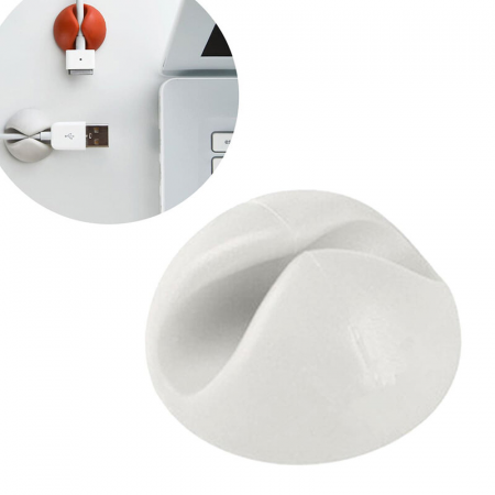 Set 4 Cleme pentru Organizarea Cablurilor Autoadezive Alb G Glixicom®