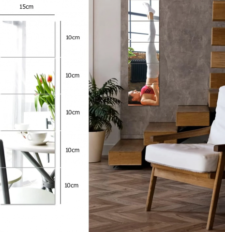 Set oglinzi acrilice  model dreptunghi 10x 15 cm, argintiu, oglinda acrilica perete mare decortiva dedeman dormitor rama ikea baie dedeman jysk  emag pret ieftin  mobexpert moderne ieftine leroy merlin autocolant  dreptunghi [7]