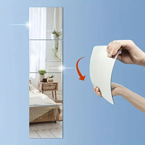 Set oglinzi acrilice  model dreptunghi 10x 15 cm, argintiu, oglinda acrilica perete mare decortiva dedeman dormitor rama ikea baie dedeman jysk  emag pret ieftin  mobexpert moderne ieftine leroy merlin autocolant  dreptunghi [4]