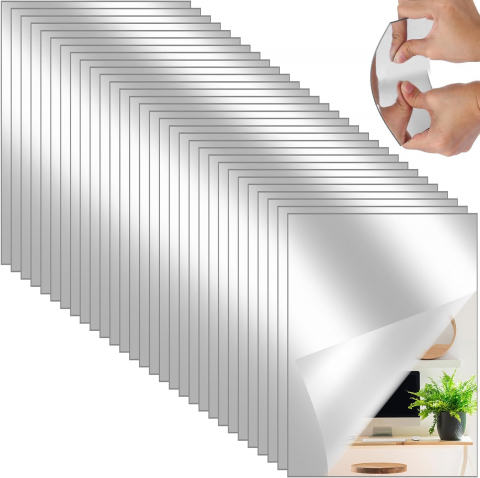 Set oglinzi acrilice  model dreptunghi 10x 15 cm, argintiu, oglinda acrilica perete mare decortiva dedeman dormitor rama ikea baie dedeman jysk  emag pret ieftin  mobexpert moderne ieftine leroy merlin autocolant  dreptunghi [11]