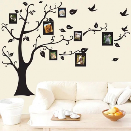 Sticker Decorativ Copac cu 7 Rame Foto Autocolant
