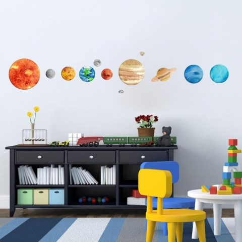 Sticker decorativ autocolant dedeman  Sistemul Solar cu 10 planete pentru copii educativ emag gradinita terra [2]