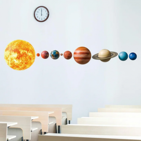 Stickere Decorative - Sticker decorativ autocolant dedeman  Sistemul Solar cu 10 planete pentru copii educativ emag gradinita terra