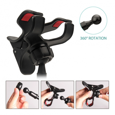 Suport Flexibil cu Brat si Clema Metalica, Rotatie 360 de Grade 50 cm Negru [1]