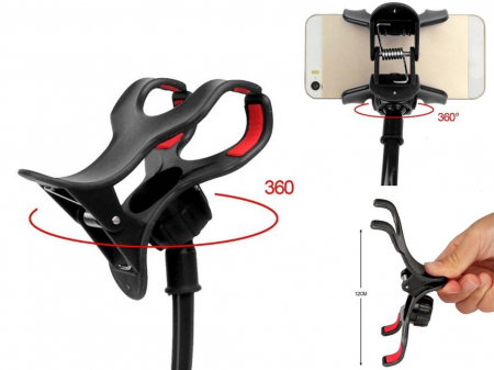 Suport Flexibil cu Brat si Clema Metalica, Rotatie 360 de Grade 50 cm Negru [4]