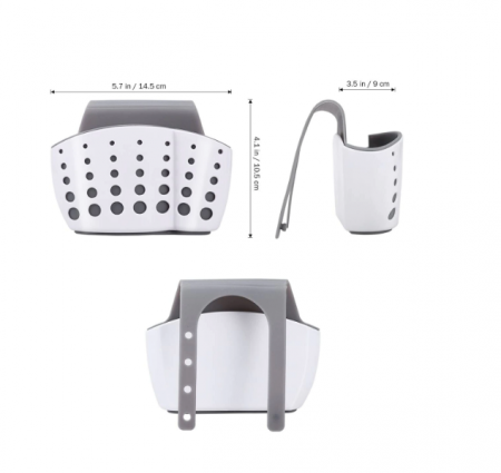 Suport Organizator din Silicon pentru Burete Bucatarie si Alte Accesorii Baie  Alb G Glixicom® [2]
