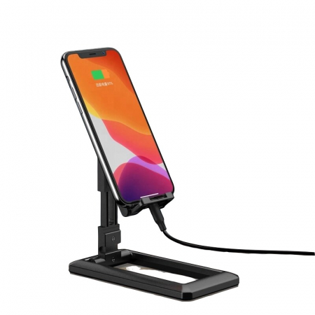 Suport pentru Telefon sau Tableta, Inaltime Reglabila si Pliabil Negru [1]