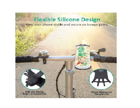 Suport Telefon din Silicon pentru Bicicleta, Trotineta, Carucior sau Motocicleta 4 - 6,5 inch [1]
