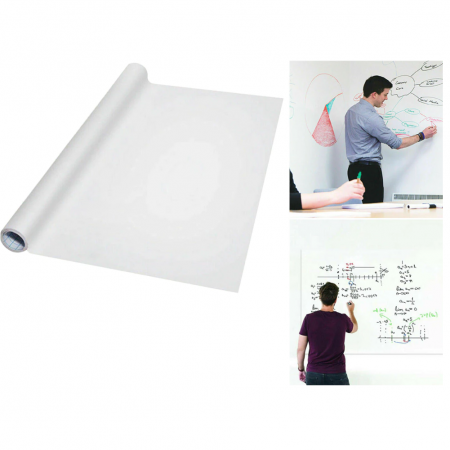 Tabla Scolara Alba sub Forma de Autocolant pentru Scris cu Markerul - 2 m x 45 cm [2]