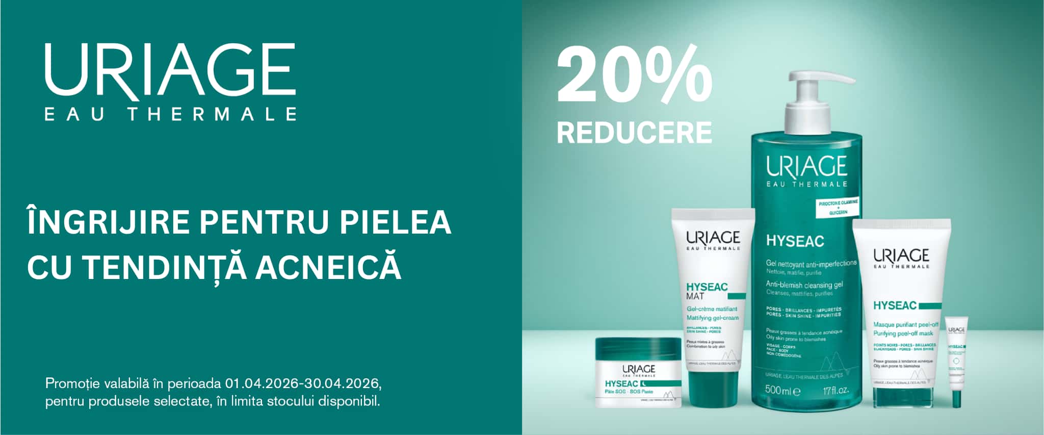 Promo Uriage aprilie Hyseac