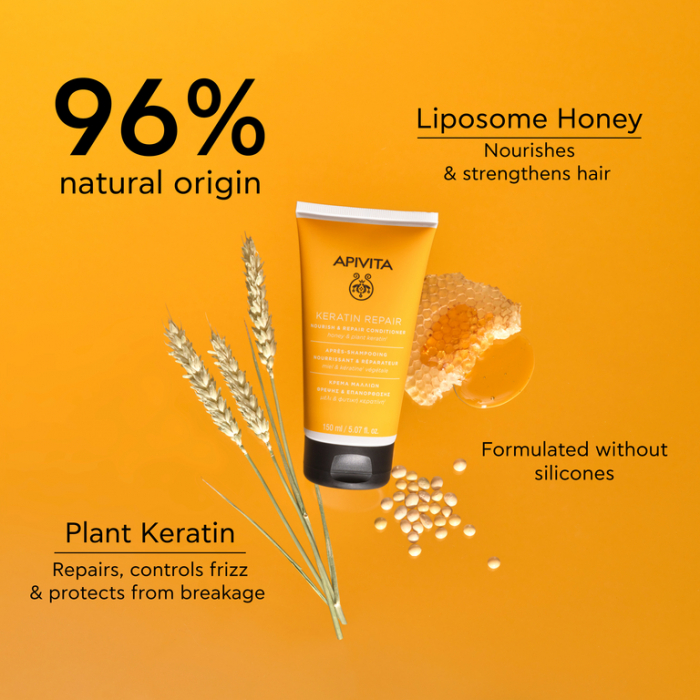 Balsam reparator cu keratina, 150 ml, Apivita [3]