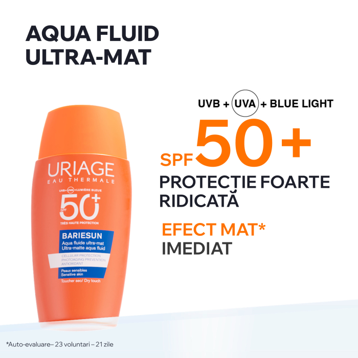 Fluid protectie solara BARIESUN Ultra-MAT Aqua fluid SPF50+ , 50ml, Uriage [3]