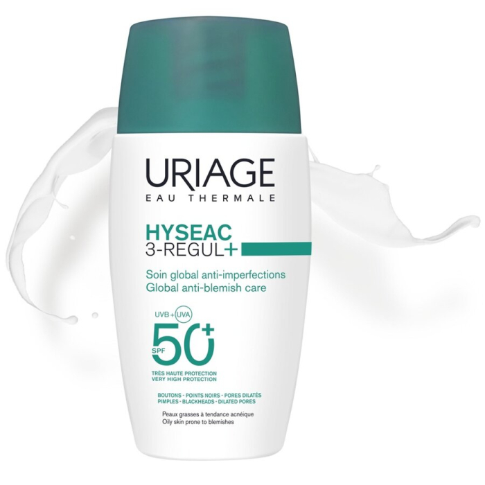 Crema  Hyseac 3 Regul+ pentru ten predispus la acnee cu protectie solara SPF 50+, 50 ml, Uriage [3]
