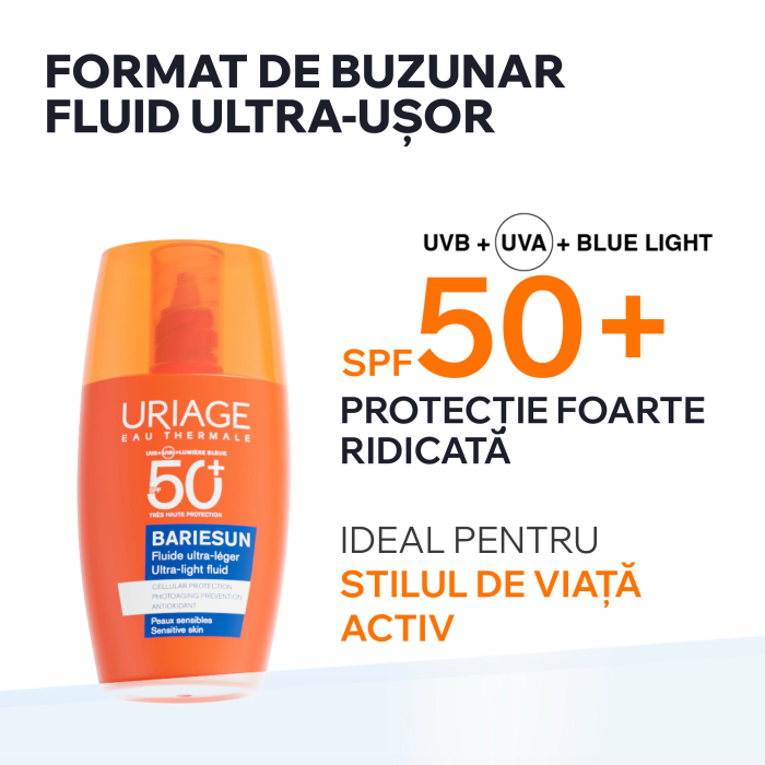 Fluid lejer protectie solara BARIESUN SPF50+, 30ml, Uriage [2]