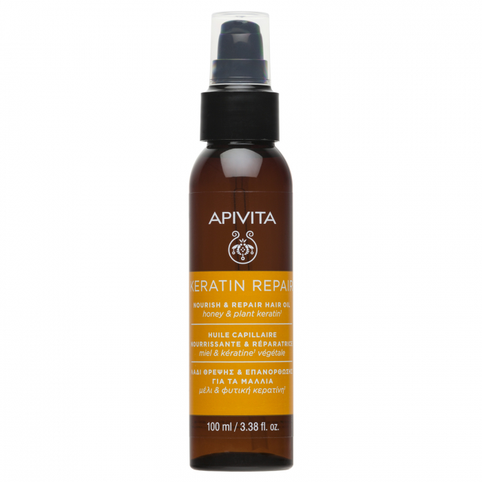 KERATIN REPAIR Ulei reparator pentru păr cu keratină vegetală și miere, 100 ml, Apivita [2]