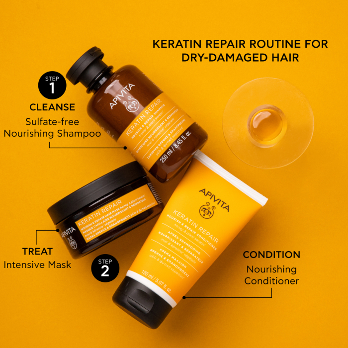 Sampon reparator cu keratina, 250 ml, Apivita [3]