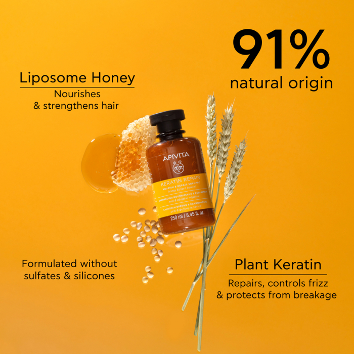 Sampon reparator cu keratina, 250 ml, Apivita [2]