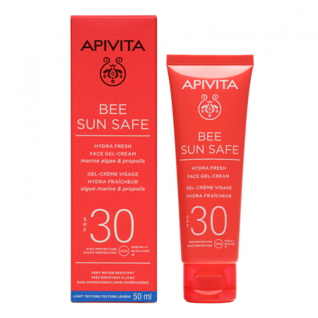 Promo solare martie - Bee Sun Safe crema-gel protectie ten SPF30, 50 ml, Apivita