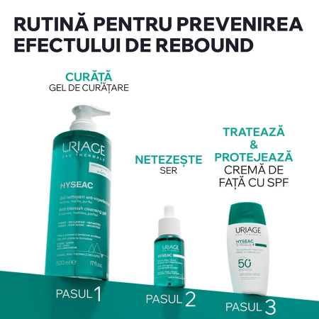 Crema  Hyseac 3 Regul+ pentru ten predispus la acnee cu protectie solara SPF 50+, 50 ml, Uriage [5]