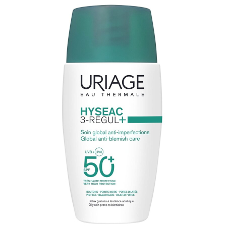 INGRIJIRE PERSONALA - Crema  Hyseac 3 Regul+ pentru ten predispus la acnee cu protectie solara SPF 50+, 50 ml, Uriage
