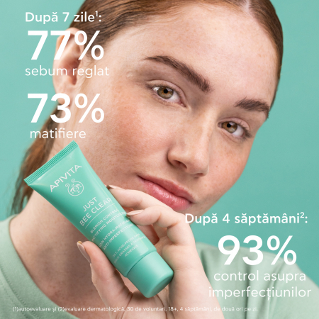 INGRIJIRE PERSONALA - Crema matifianta anti-acnee JUST BEE CLEAR cu 5% niacinamide, 40ml, Apivita