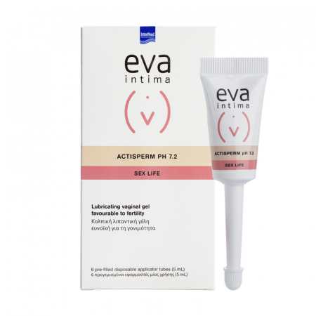 SANATATE - EVA INTIMA ACTISPERM pH 7.2 Gel Lubrifiant 6 aplicatoare, 5 ml, Intermed