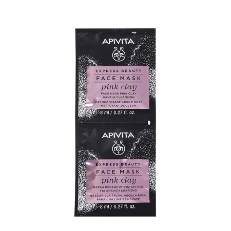 Masti - Express masca argila roz curatare ten sensibil, 2X8 ml, Apivita