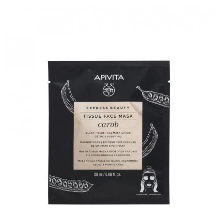 Curatare - Express masca servetel carob detox, 20 ml, Apivita