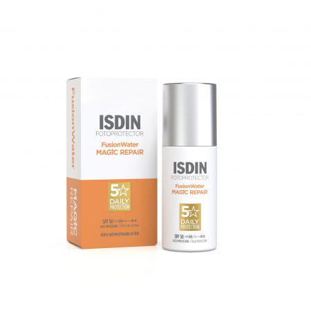 Antiage/Antirid - Crema de protectie solara ultra-lejera, FOTOPROTECTOR Fusion Water MAGIC REPAIR SPF50, 50ml, Isdin