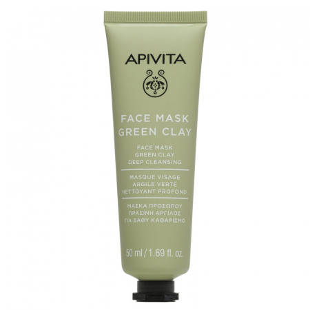 Promo Apivita Iunie Iulie - Masca argila verde curatare profunda, 50 ml, Apivita