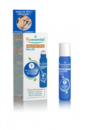 SANATATE - Roll-on pentru dureri de cap cu 9 uleiuri esentiale Puressentiel, Maux de tete, 5 ml