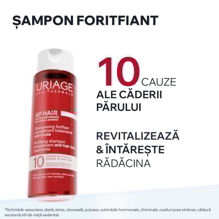 Sampon - Șampon fortifiant împotriva căderii părului AP Hair, 200ml, Uriage