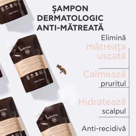 Șampon Mătreață Uscată – Rezervă 500 ml, Apivita [1]