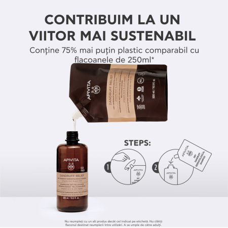 Șampon Mătreață Uscată – Rezervă 500 ml, Apivita [3]