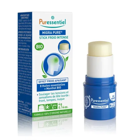 Aromaterapie - Stick pentru dureri de cap Migra Pure Intense Cold Stick, 4 g, Puressentiel