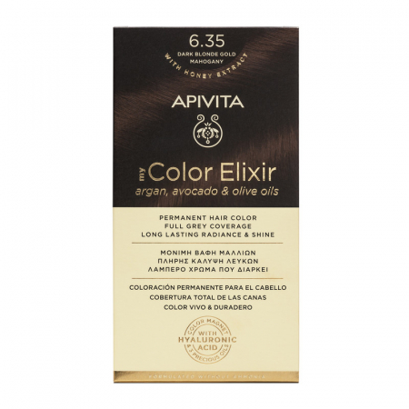 Vopsea de par - Vopsea de par MY COLOR ELIXIR N6.35, Apivita