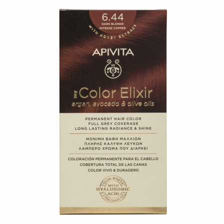 Vopsea de par - Vopsea de par MY COLOR ELIXIR N6.44, Apivita
