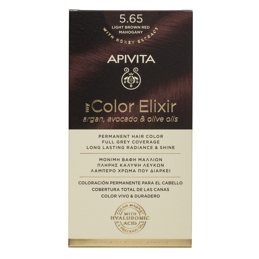 PAR - Vopsea de par MY COLOR ELIXIR Light Brown Pearl Mohogany N5.65, Apivita - Apivita