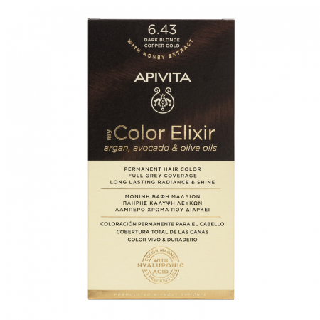 Vopsea de par - Vopsea de par MY COLOR ELIXIR N6.43, Apivita