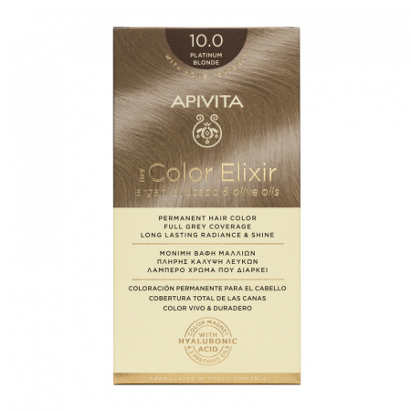 Vopsea de par - Vopsea de par MY COLOR ELIXIR, Platinum Blonde N10.0, Apivita
