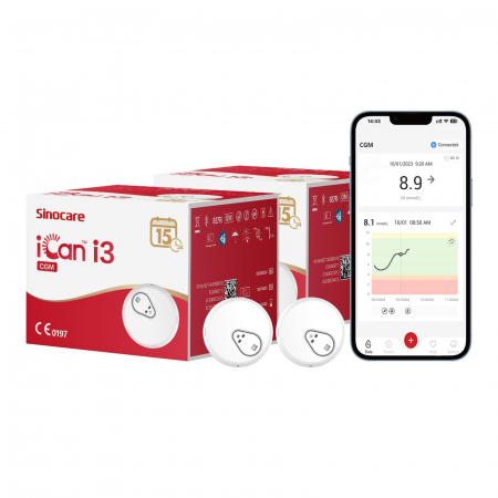 2X Sinocare ican 3 Senzor Glicemie  CGM  -  pachet 30 zile [0]