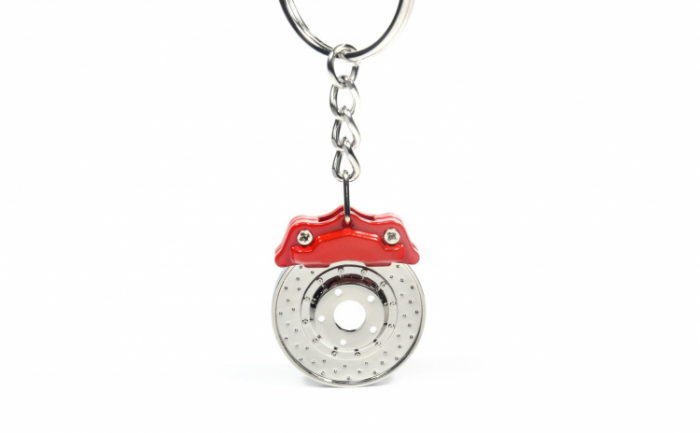 Breloc chei auto, disc de frana, metalic, gri [2]
