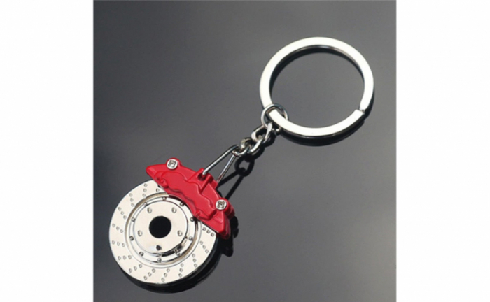 Breloc chei auto, disc de frana, metalic, gri [6]