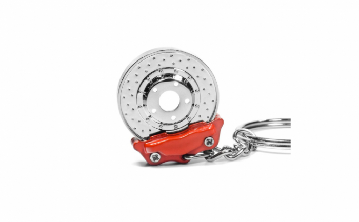 Breloc chei auto, disc de frana, metalic, gri [3]
