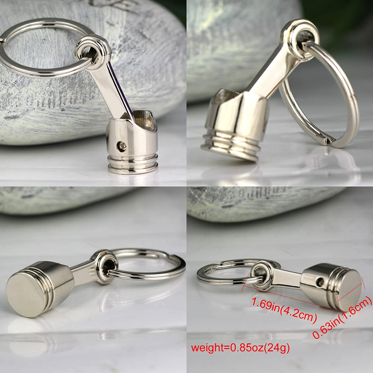 Breloc chei auto, piston, metalic, gri [4]